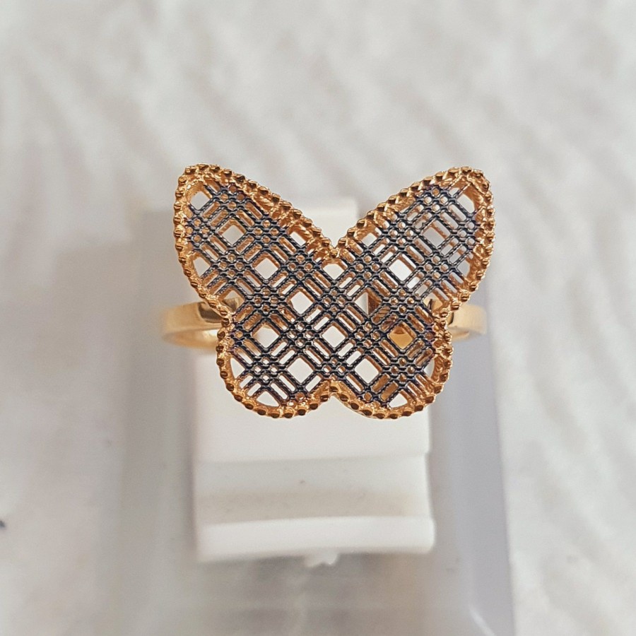 cincin kupu kupu mix warna hitam emas 70% 700 70 %
