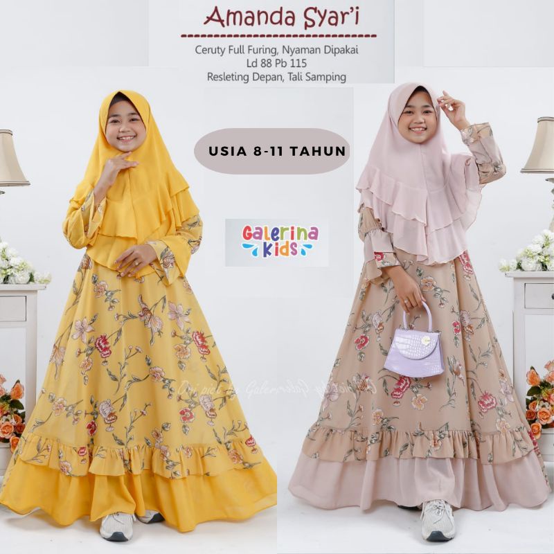 gamis anak set syari gamis syari anak set AMANDA set syari