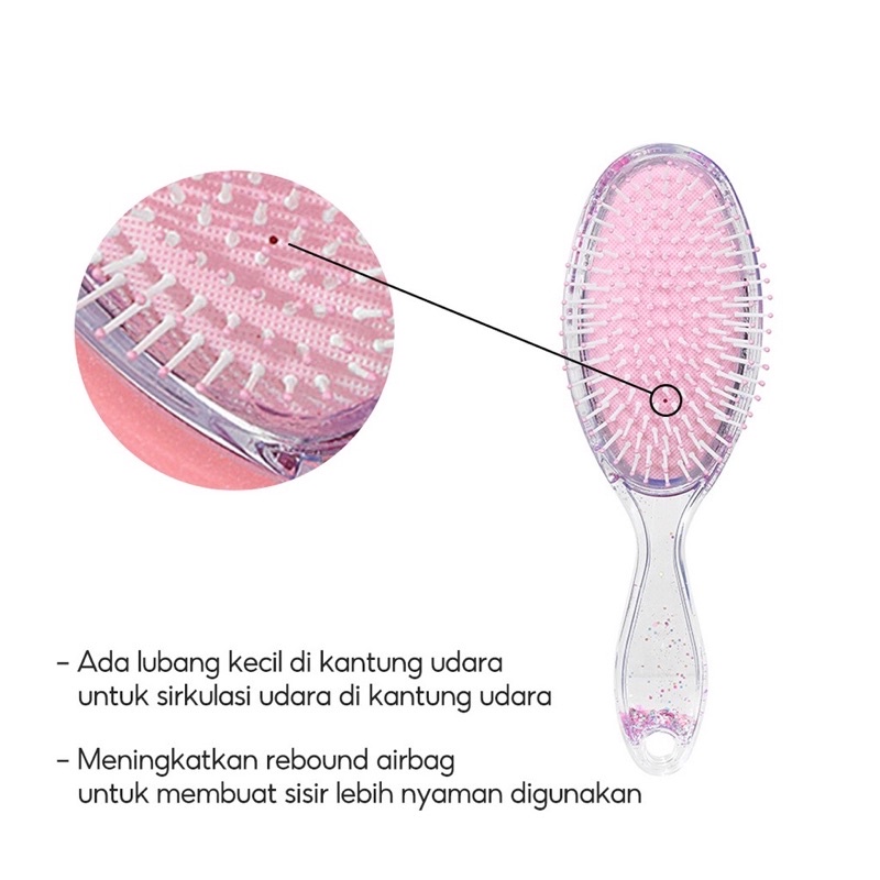 sisir rambut wanita cushion hair brush comb catokan sisir/Miniso Official sisir rambut wanita cushion hair brush comb catokan sisir