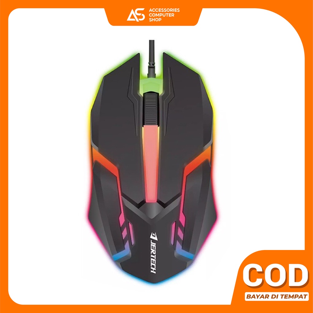 Mouse Gaming Komputer / Laptop Lampu Jertech RGB M200 - USB