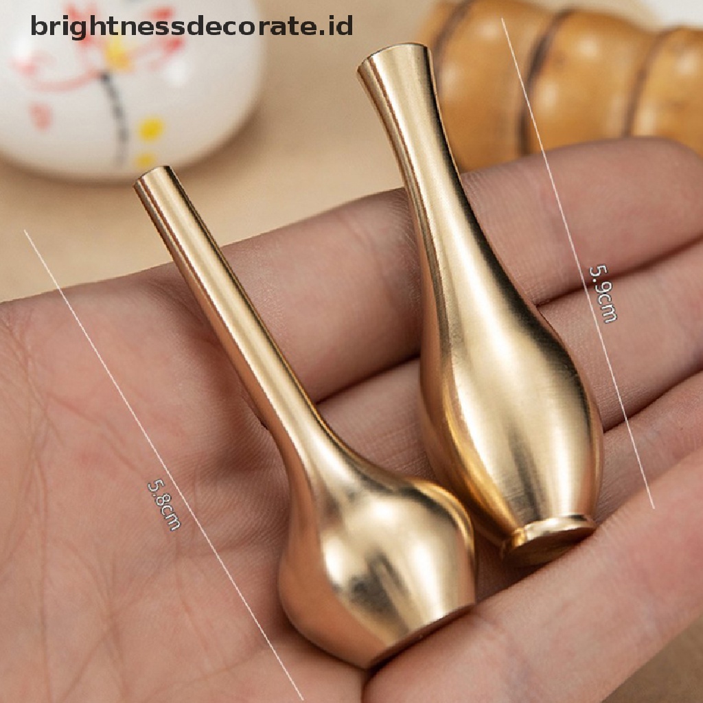 [Birth] Vas Tembaga Murni Mini gold decor Ruang Tamu Vas Antik Vas Bunga Unik [ID]