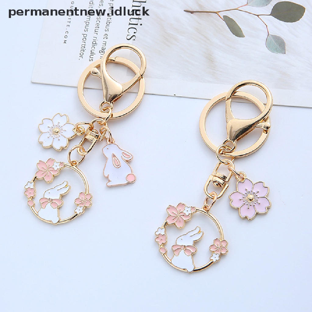 [luckypermanentnew] Kartun Sakura Kelinci Gantungan Kunci Kucing Liontin Ransel Keyring Sahabat Ch C [ID]