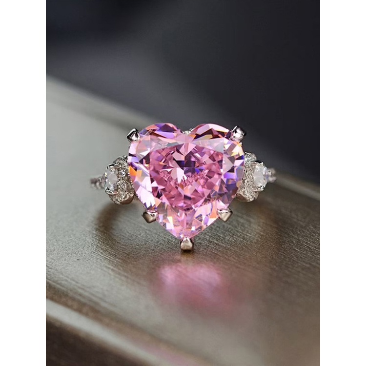 Dazzling Heart Ring Wedding Band Pesta Pertunangan Ulang Tahun Anniversary Hadiah Natal