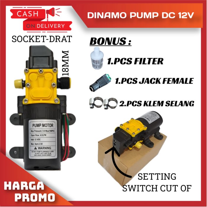 Bok Pompa Air Dc 12V / Dinamo Pompa Sprayer / Cuci Mobil / Motor / S/D