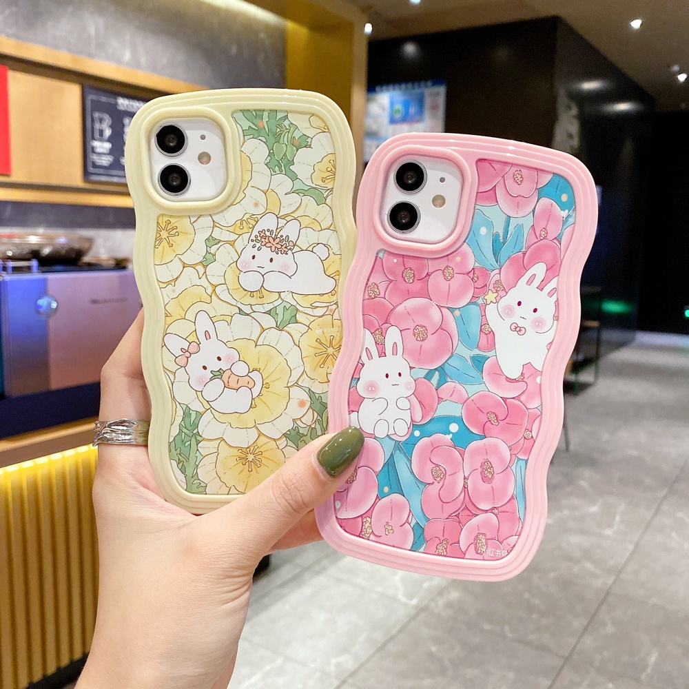 IPHONE Casing Bunga Kompatibel Untuk Iphone11 12 13 14 Pro Max Bunga Dicat Penutup Belakang XR X XS Max7 8 Plus Se2020 2022 Casing Bening