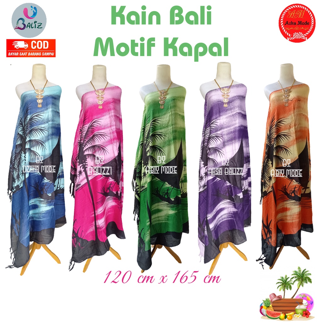 Kain Pantai Kain Bali Pantai - Kain Bali Motif New Kapal Rumbai Standar - Sarung Pantai SEMBILAN MODE - Sarung Bali - Kain Pantai - Kain Katun Jepang - Kain Untuk Hiasan Dinding - Kain Untuk Plafon Mobil Truk Dan Mobil 3/4 Lainnya