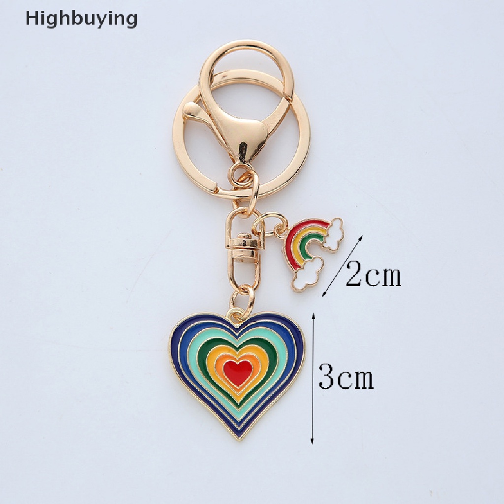 Hbid Multicolor Love Heart Gantungan Kunci Holder Untuk Wanita Trendy Gantungan Kunci Mobil Tas Pendan Glory