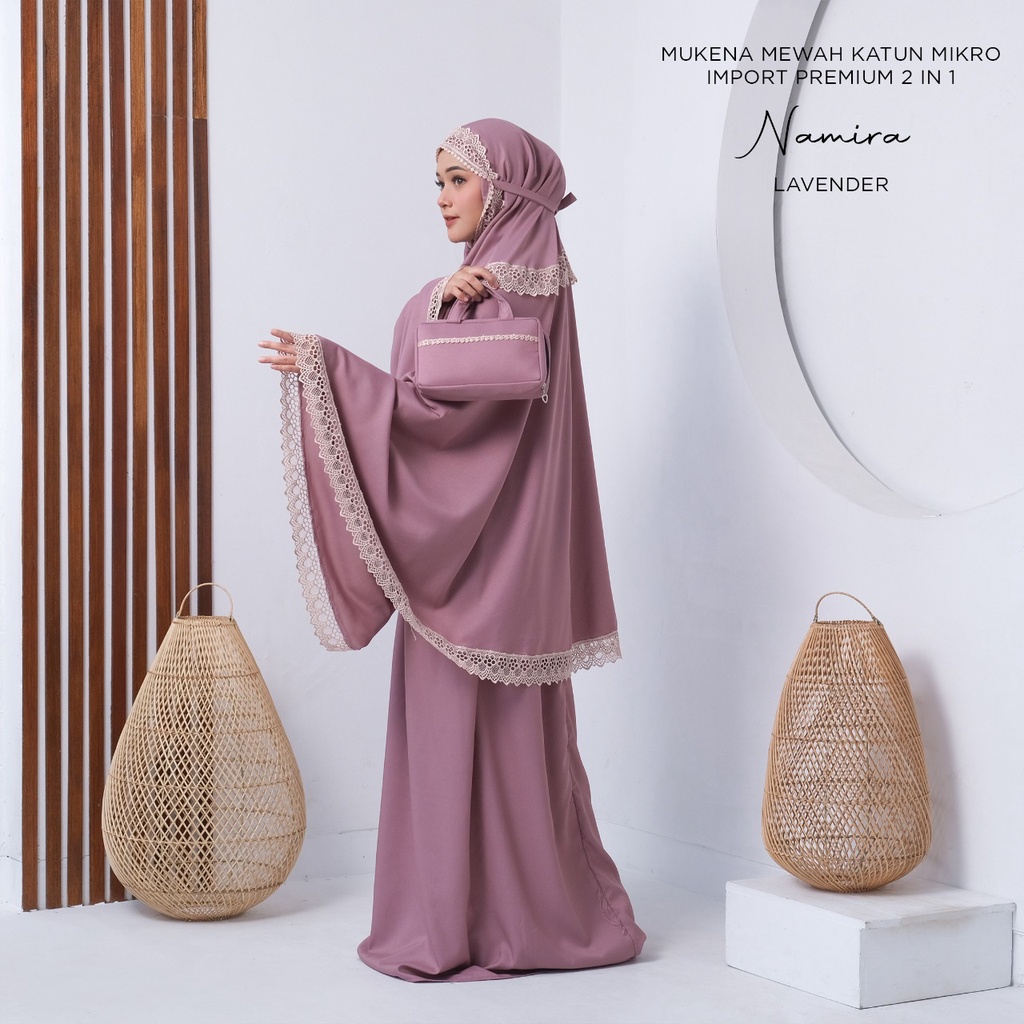MUKENA TASIK - MUKENA DEWASA MEWAH KATUN  MIKRO IMPORT PREMIUM 2 IN 1 NAMIRA