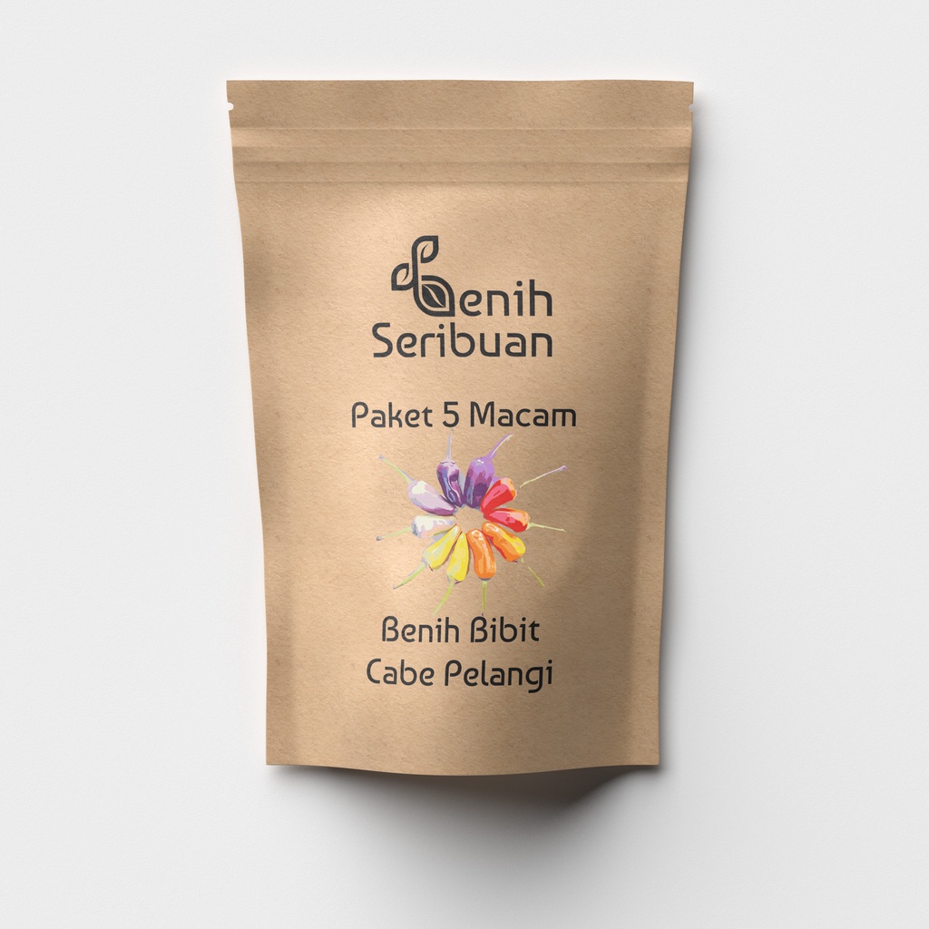 Benih Seribuan - Paket 5 Macam Bibit Cabe Pelangi Sayuran Cabai Hias Rainbow