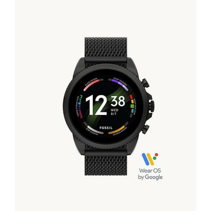 SALE Smartwatch Fossil Gen 6 FTW4066 Black Stainless Steel Mesh 44mm Segel BNIB Original