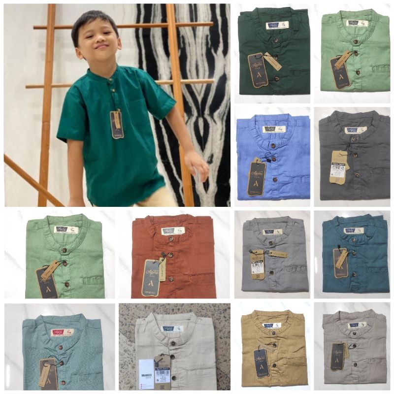 Baju kemeja hem koko kemko anak lengan pendek soft cotton original agera new