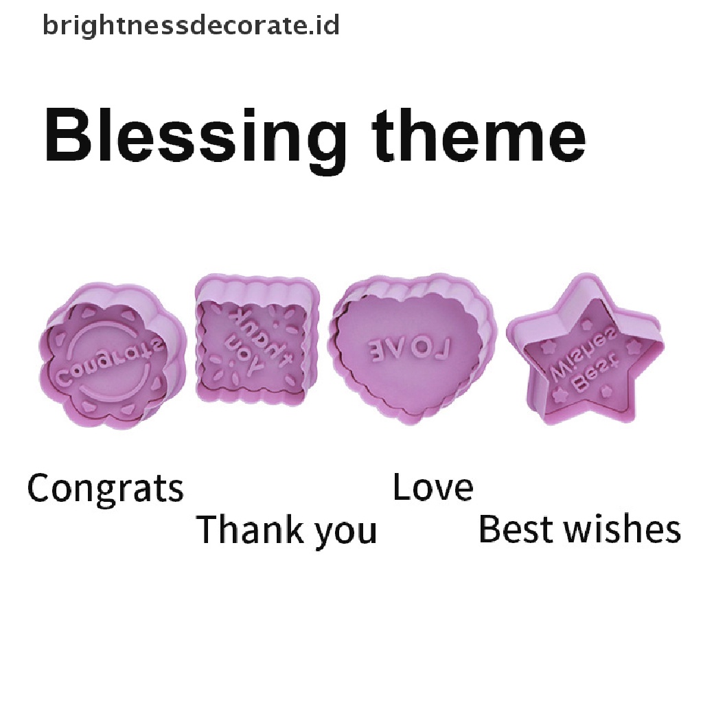 [Birth] 4pcs/set Cetakan Kue Kering Seri Natal Pressable Biscuit Mold Cookie Kitchen [ID]