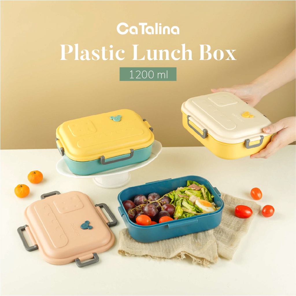 Baru Catalina Lunch Box 1200 Ml Kotak Makan Plastik Anak Bpa Free