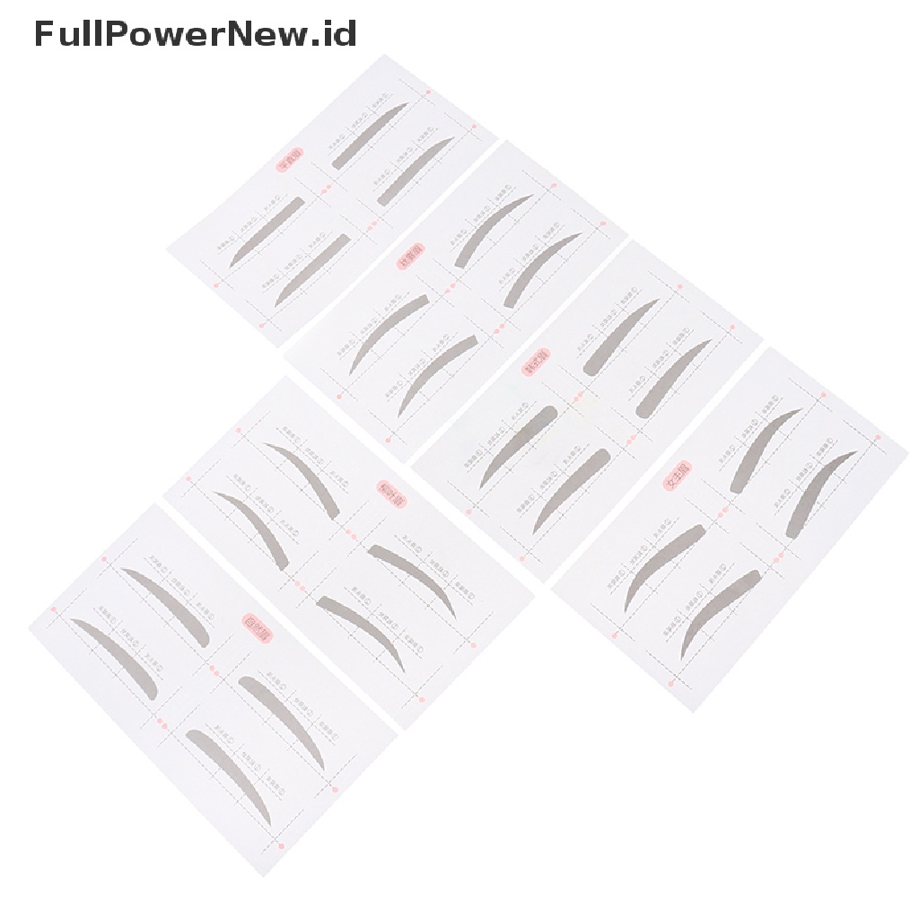 Power 24pasang Stiker Template Alis Adjustable Kartu Panduan Stensil Alat Makeup ID