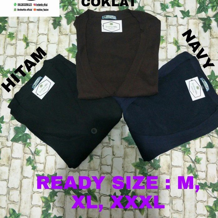 Branded Cardigan Rajut Kardigan Rajut Pria Dewasa V Neck Coklat
