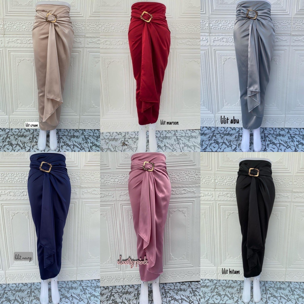 rok lilit polos satin velvet / kain lilit polos jumbo premium warna mocca abu hitam marun navy