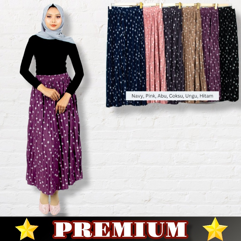 ROK PLISKET DAILY MOTIF SALJU KECIL PREMIUM JUMBO