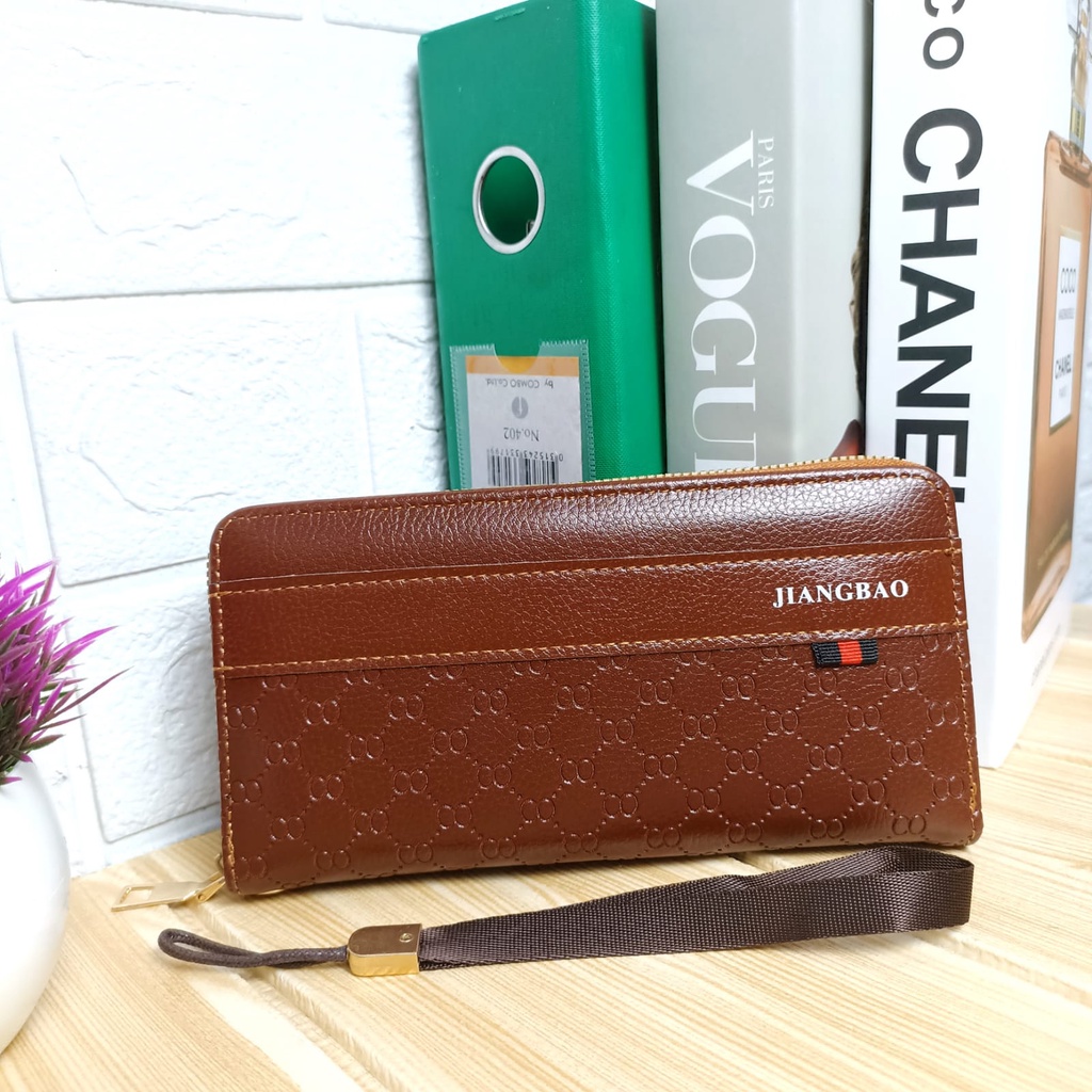 Dompet Panjang Pria Fashion Korea Style Kasual Dompet Clutch Cowok Zipper Men Wallet PU Satu7an D98