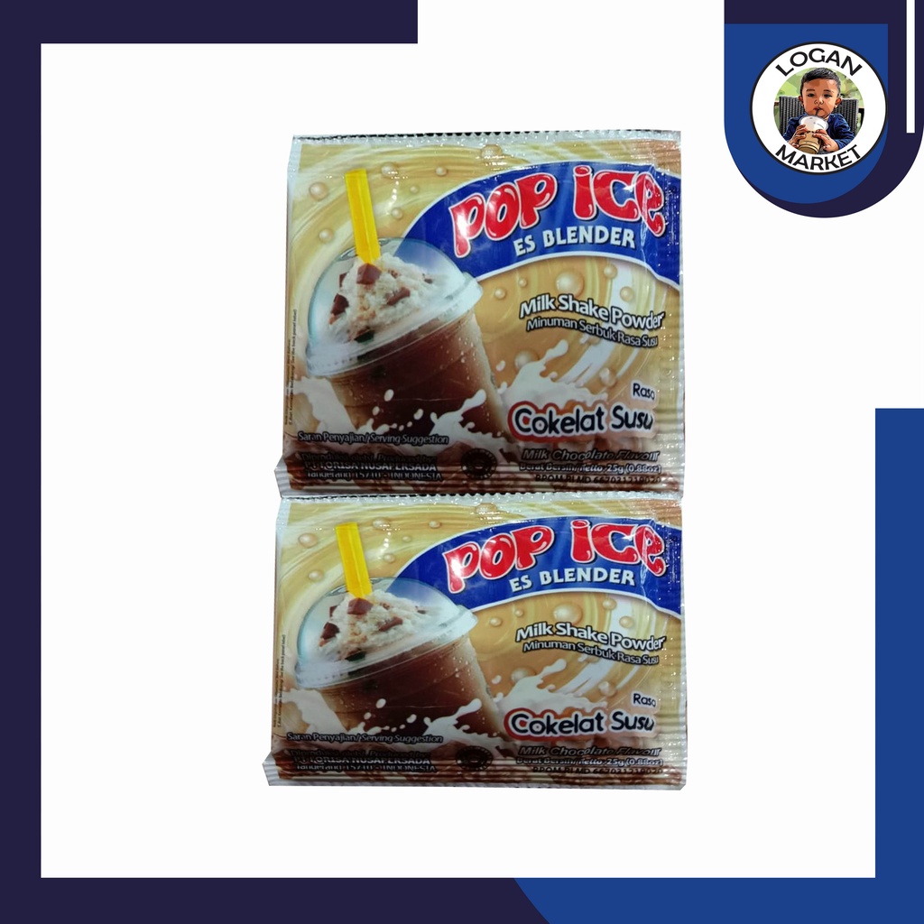 Pop Ice Es Blender Coklat Susu Renceng 10 Pcs Sachet 25gram 25 gr