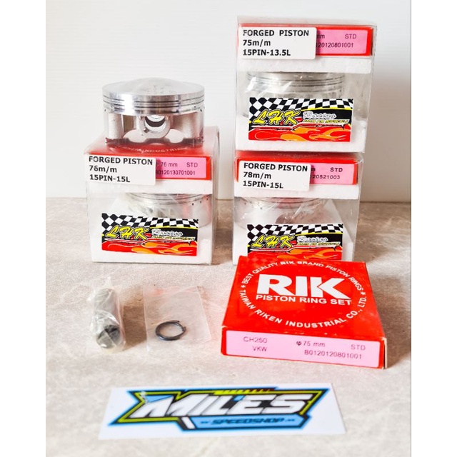 Piston Set LHK Forged Pin 15 75mm