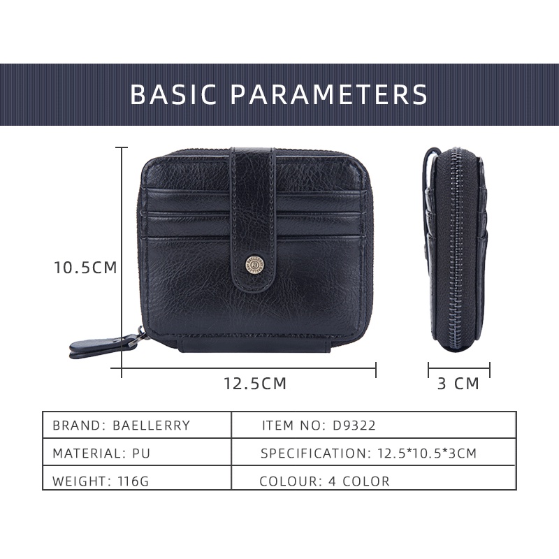 BAELLERRY D9322 Dompet Kartu Pria Bahan Kulit PU Leather Premium WATCHKITE WKOS