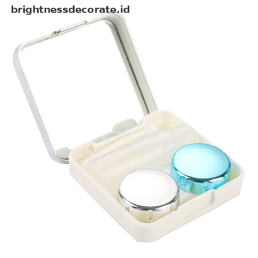 [Birth] Fashion Contact Lens Case Cermin Wadah Perendam Bisnis Travel Holder Kit [ID]