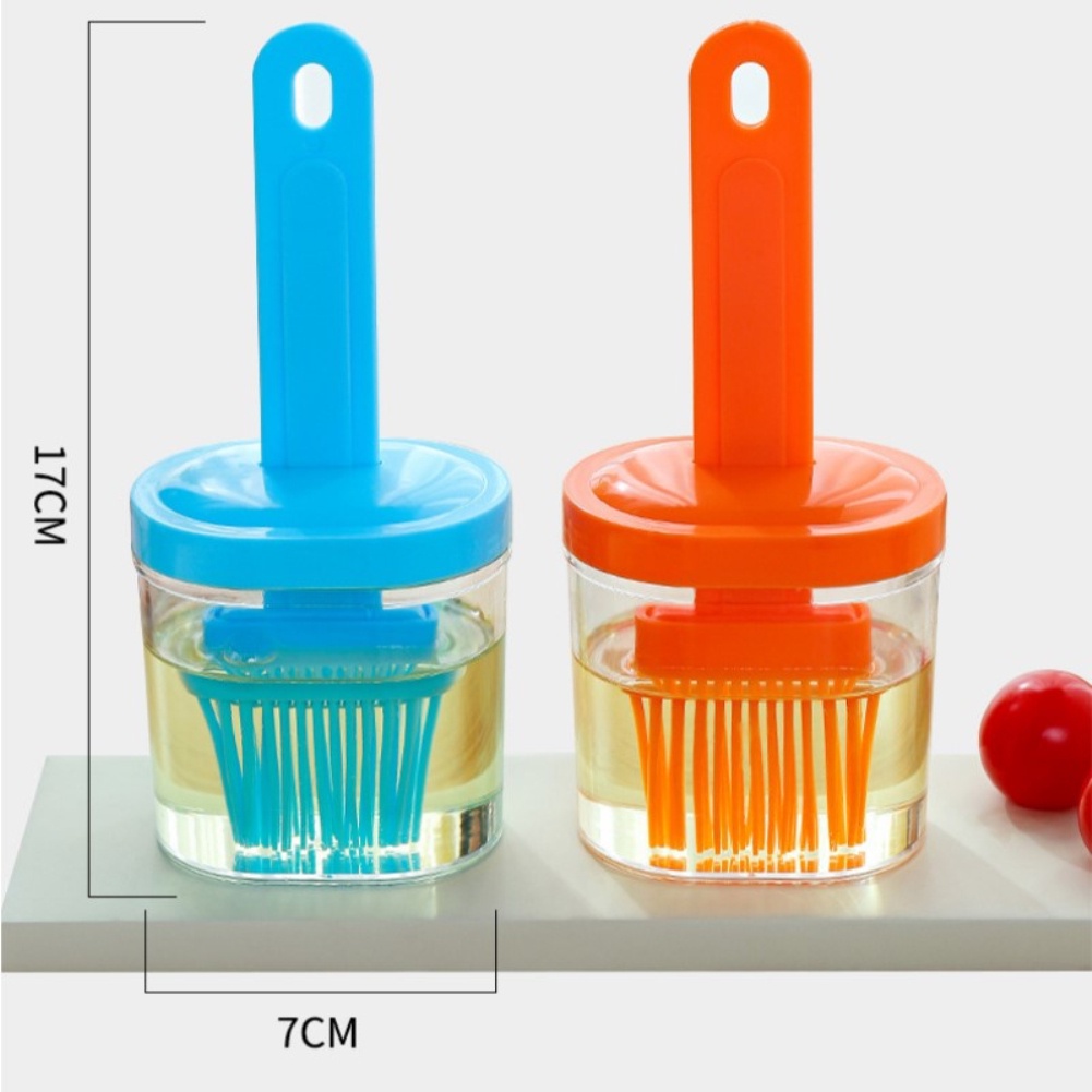 ღ Silikon Botol Minyak dengan Sikat Tutup Portabel Barbekyu Minyak Sikat Minyak Dispenser dengan Sikat Split Jenis Tahan Suhu Tinggi dapur Food Grade Minyak