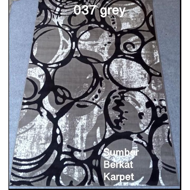 Ready Stock Karpet Permadani Momento Monochrome Scandinavian Hitam Abu uk 1.15x1.55m