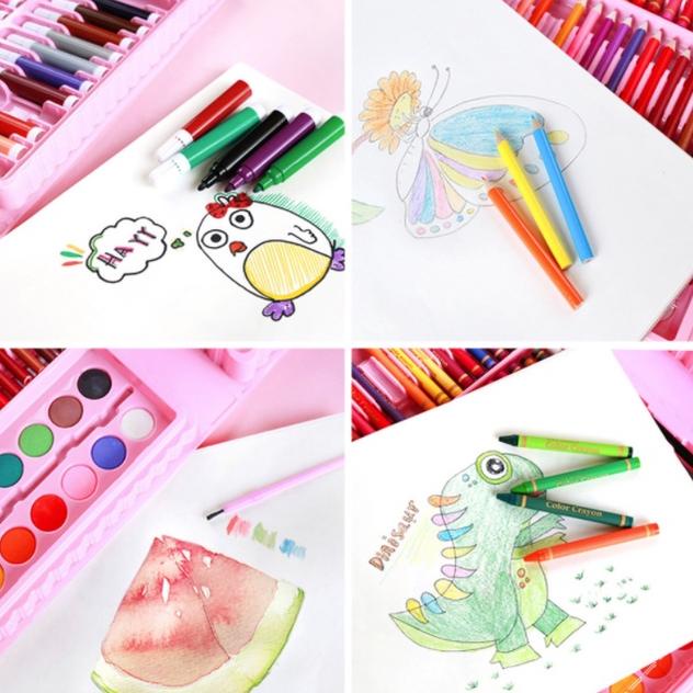 

New - Stationary Set isi 86 & 150 pcs Pensil Crayon Warna Cat Air / Perlengkapan Sekolah Menggambar Anak / Alat Warna ,.