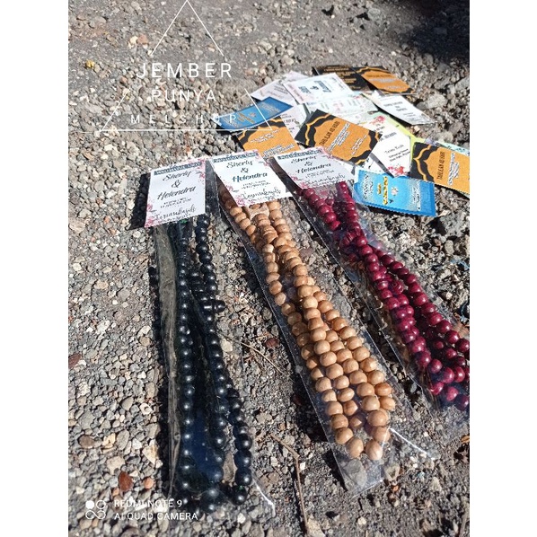 Tasbih souvenir 99 +kartu ucapan 1paket isi 100 tasbih utk hajatan,nikah,tahlil dll sesuai permintaan