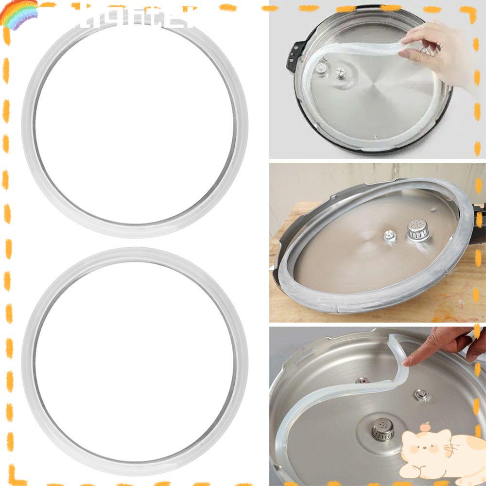 Solighter 2Pcs Putih Karet Silikon Kualitas Tinggi Panci Presto Aksesoris18 20 22 24 26 cm Sealing Ring