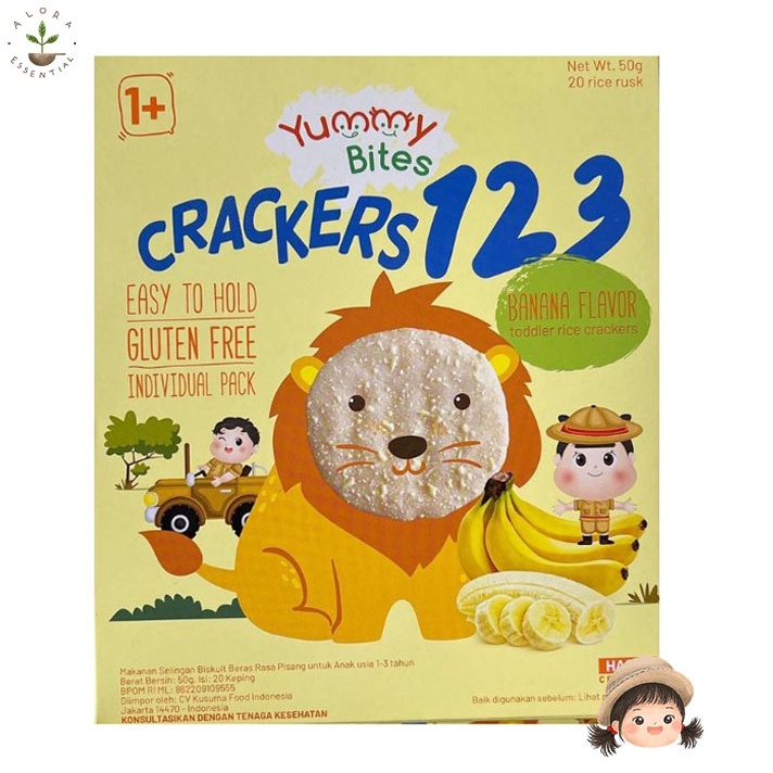 Yummy Bites Rice Crackers 123 Banana 50gr