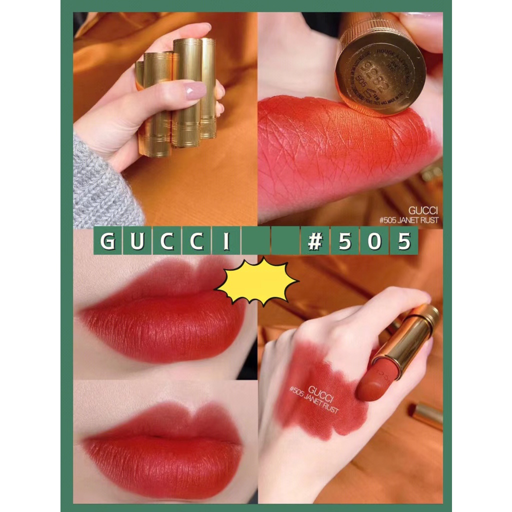 GUCCI Rouge à Lèvres Mat Lipstick 25* Goldie Red/208 They Met in Argentina/505 Janet Rust Travel Size 1.5g 0.06OZ