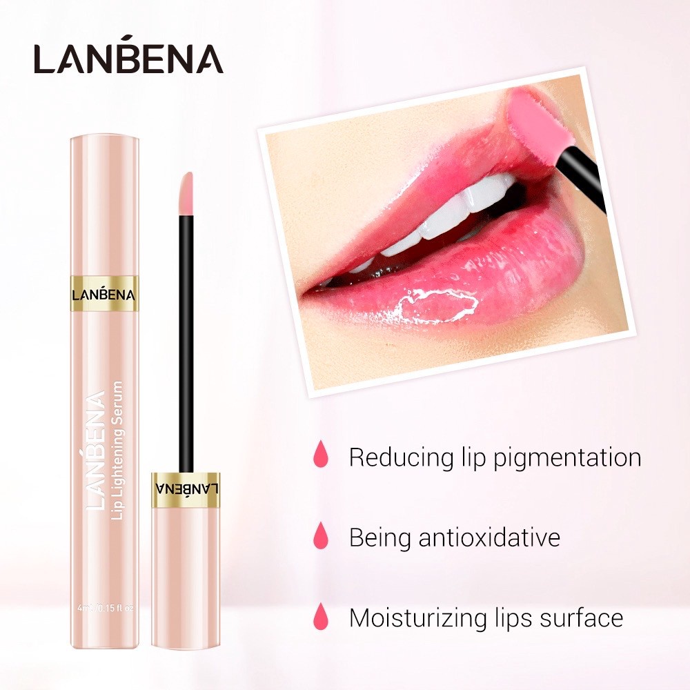 LANBENA Lip Lightening Serum Pink Lips Makeup Beauty Reduce Melanin Glossy Mood Cosmetics 4 ml