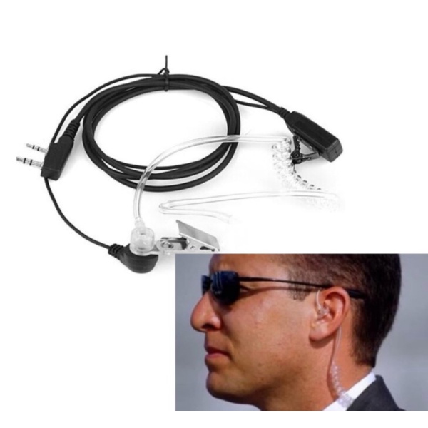 talkie wartawan / Promo walkie Murah / FBI / Earphone HT Bodyguard Hitam - Tentara /