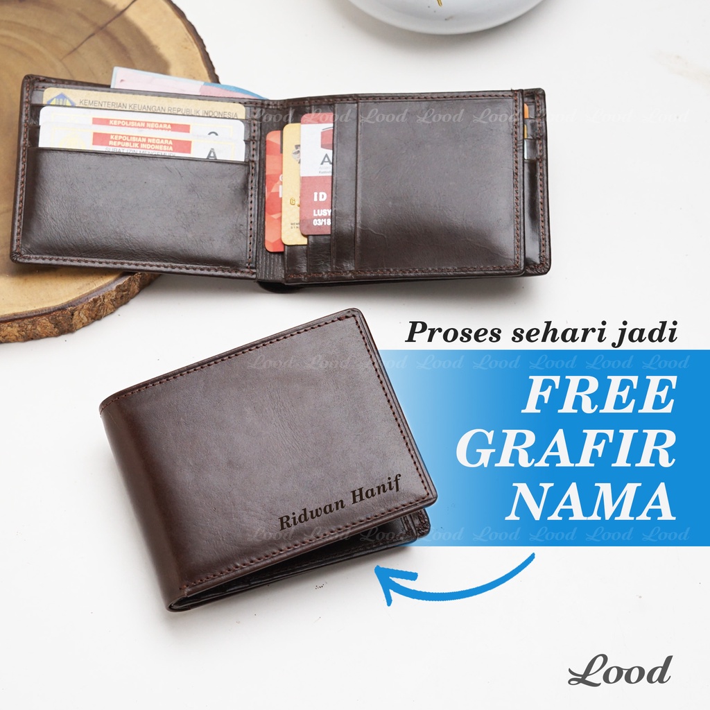 DOMPET LANDSCAPE KULIT ASLI PRIA ORIGINAL 100% MODEL 3D LANDSCAPE WALLET - GRATIS CUSTOM UKIR NAMA