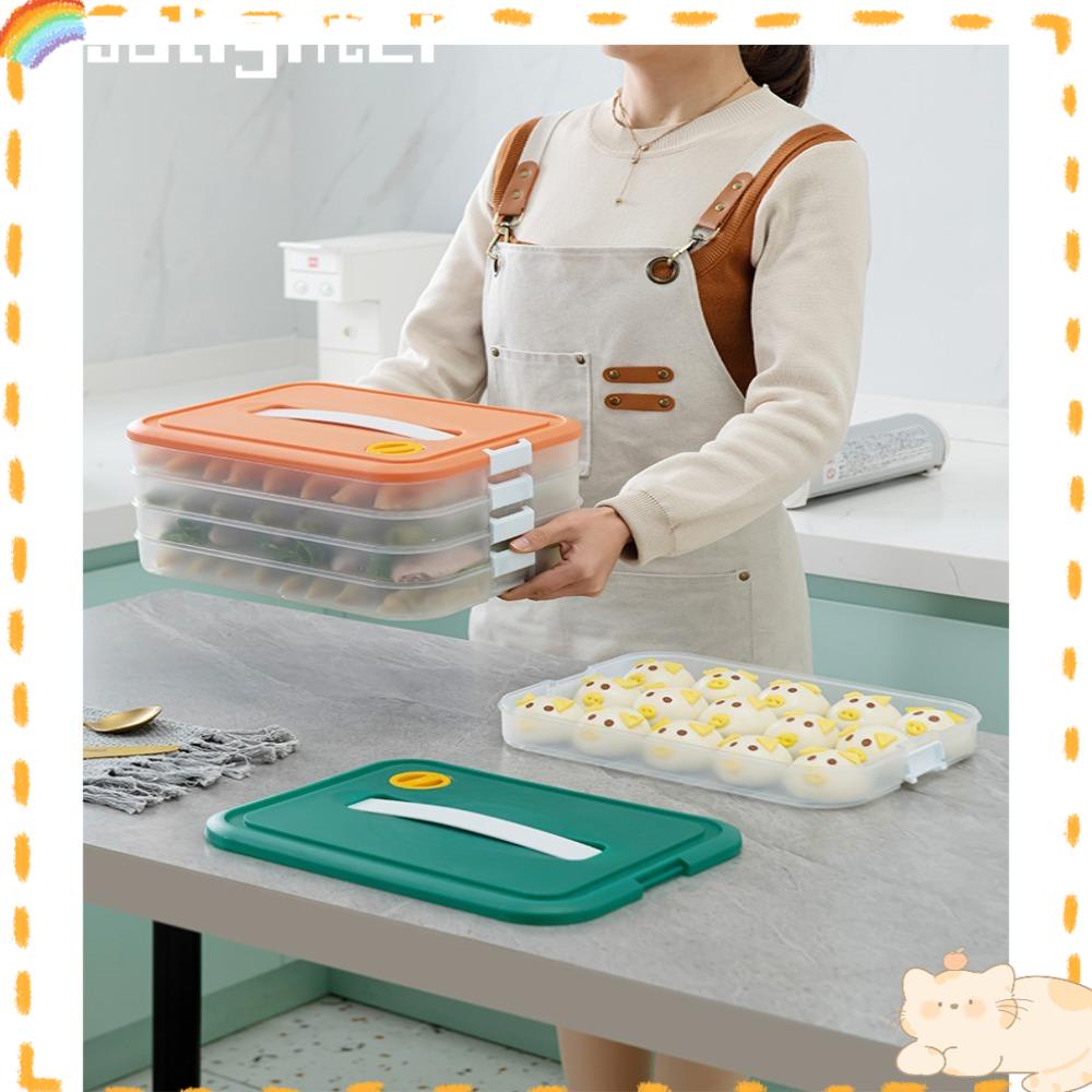 Solighter Kotak Food Preparation Gadget Dapur Rak Penyimpanan Kulkas Crisper Bawang Jahe Fresh Storage Frozen Dumpling Box