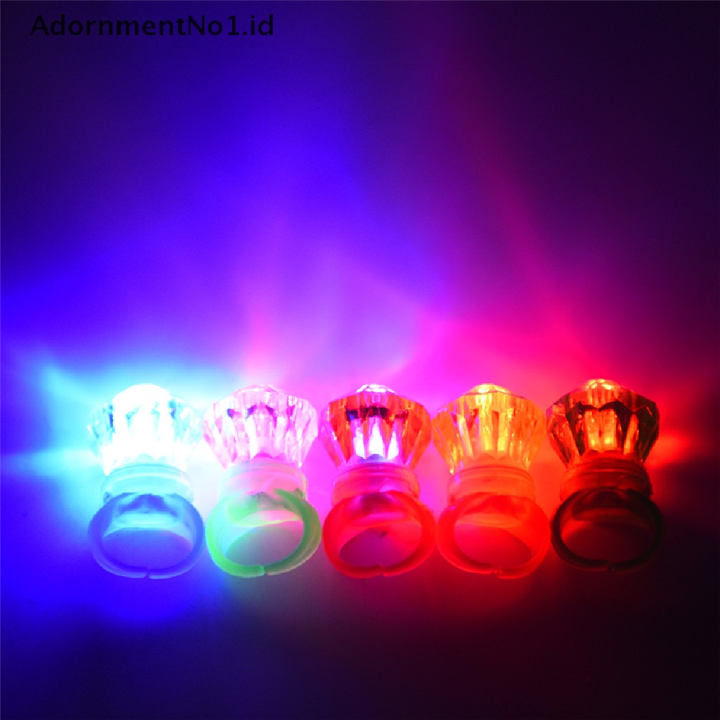 [AdornmentNo1] 5pcs LED Berkedip Cincin Jari Shiny Pesta Anak Menyala Glow in the dark Rings [ID]