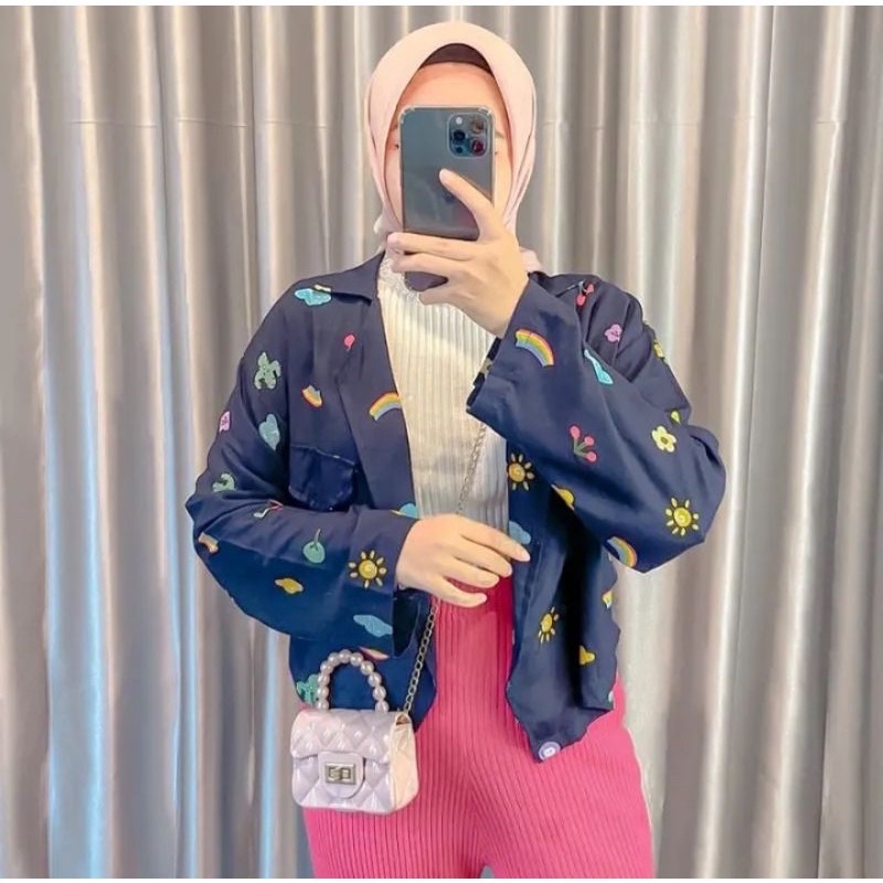 VEXIOS - ZRD OOTD OUTER SANTI / BLAZER YEPPEO LD100cm pj 45cm / Outer Lengan Panjang wanita / Blazer
