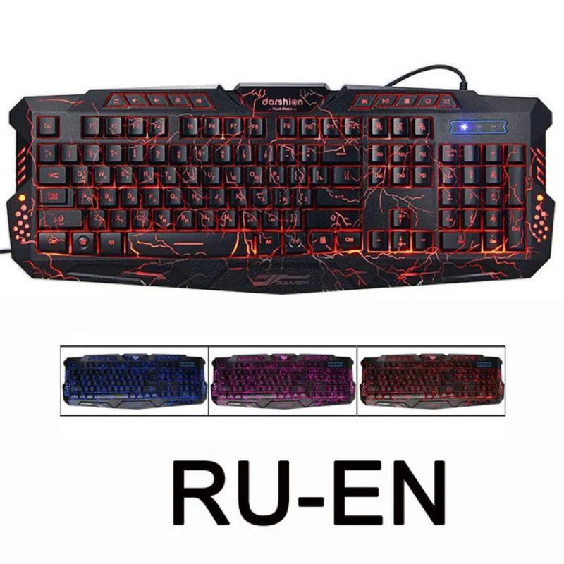 KEYBOARD GAMING V100 3 WARNA 114 KEYS+MOUSE