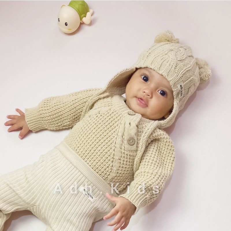 FUYU Knitted Beanie Bear's Head | Kupluk Rajut bayi / newborn 0 - 1 tahun