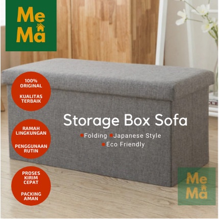Extra Besar Storage Stool Sofa Lipat Box Container Kotak Penyimpanan