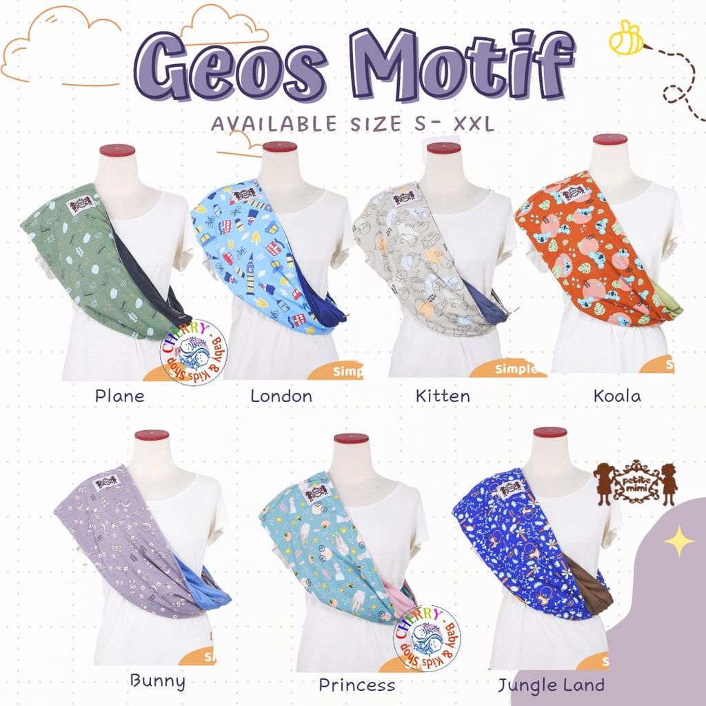 Petite Mimi PREMIUM QUALITY Gendongan Kaos (Geos) Simple Sling Petite Mimi