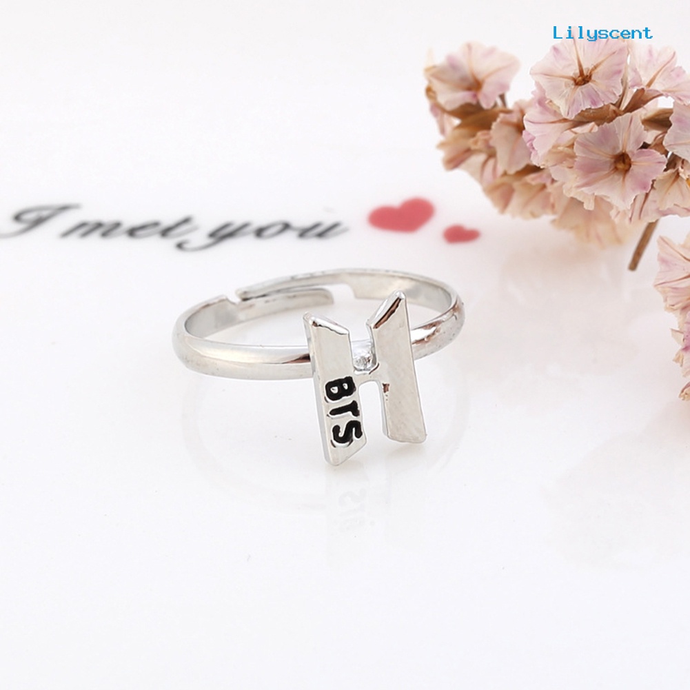 [LS] Kpop BTS Got7 Twice Letter Sign Opening Adjustable Finger Cincin Perhiasan Hadiah