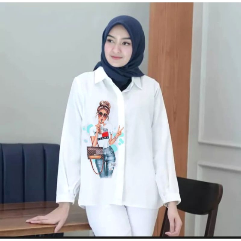 KEMEJA WANITA DTF FASHION GIRL