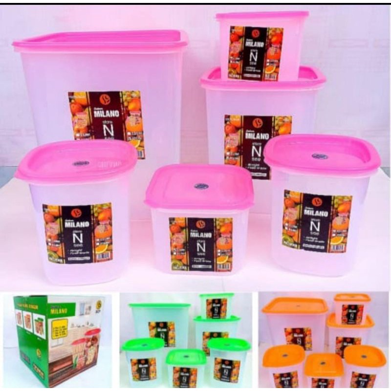 Toples plastik set milano isi 6 pcs / toples plastik