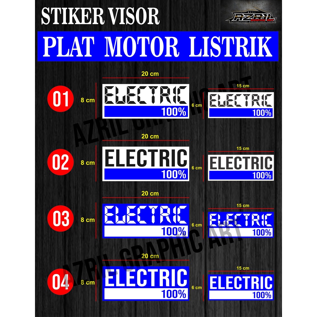 STICKER PLAT NOMOR MOTOR LISTRIK