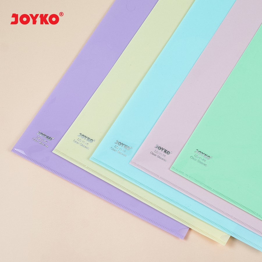 Map L Plastik Bening Clear Sleeves Joyko CS-11-F4 Folio Warna Pastel