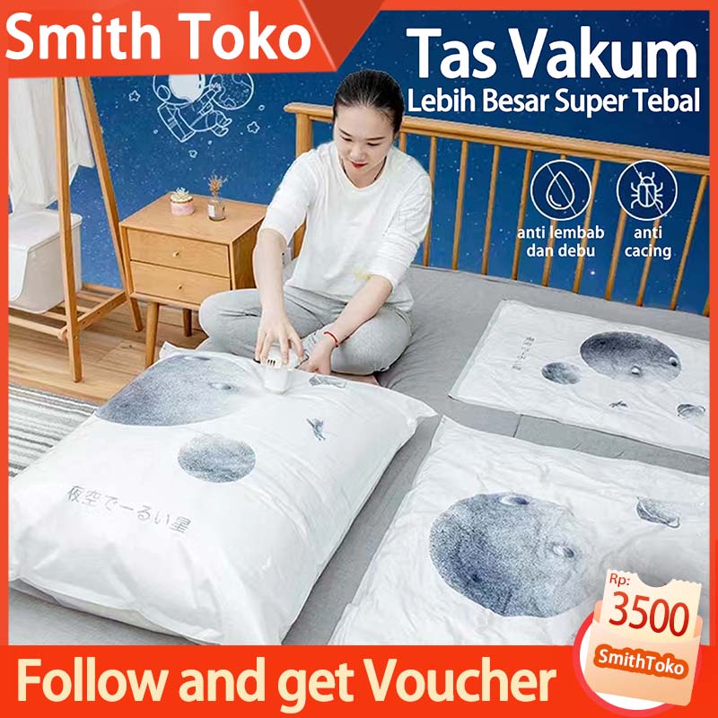 Vakum Kantong Pakaian Plastik Vacum Baju Laundry Travel Bag Kompresi Seprei Selimut Pakaian Plastic Vacuum Vacuum Bag Storage Bag Plastik Kompres tas penyimpanan pakaian