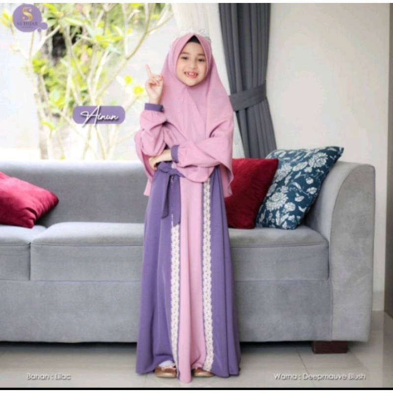 SARIMBIT AINUN DRESS BY SS HIJAB (GAMIS SET KHIMAR)